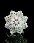 The "Lily Ring" - Round Brilliant Cut Diamonds & Rose Cut Diamonds