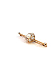 5.00 Carat Natural Pearl and Old European Cut Diamond Tie Pin 18K Yellow Gold