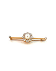 5.00 Carat Natural Pearl and Old European Cut Diamond Tie Pin 18K Yellow Gold