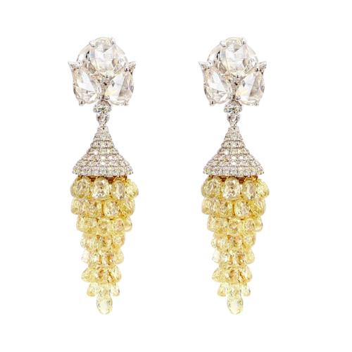 Briolette Diamonds 18K Gold Earrings