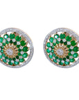 18k Yellow Gold Earrings with 2.4ct Emeralds & 1.0ct Diamonds