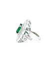 7.0-Carat Square Emerald Ring with Diamonds in 18k Gold