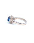 1.88-Carat Oval Blue Sapphire Ring in Platinum Size 6