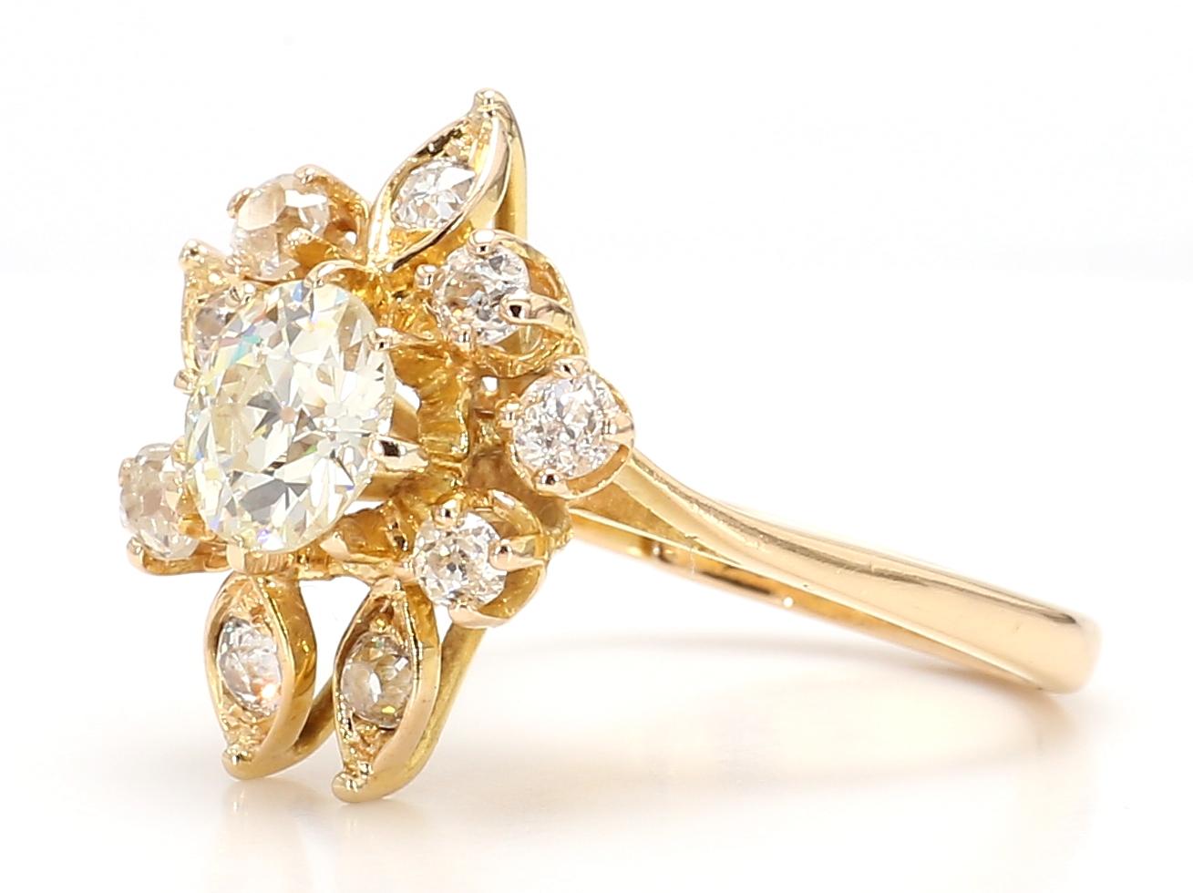 1.40 Carat Round Diamond Ring in 18K Gold