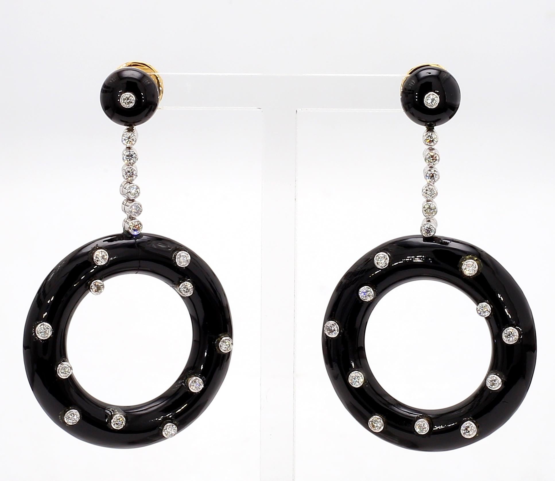 Onyx Deco Style Earrings[no photos]