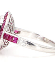 2.5 Carat Diamond Ruby, Platinum Ring