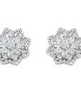 6.90 carat Rosecut and Round Diamond Earring