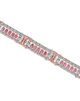 Diamond and Pink Sapphire Art Deco Style Bracelet