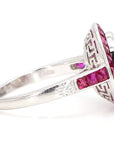 2.5 Carat Diamond Ruby, Platinum Ring