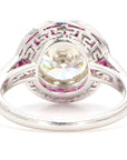 2.5 Carat Diamond Ruby, Platinum Ring