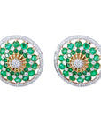 18k Yellow Gold Earrings with 2.4ct Emeralds & 1.0ct Diamonds
