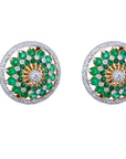 18k Yellow Gold Earrings with 2.4ct Emeralds & 1.0ct Diamonds