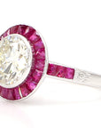 2.5 Carat Diamond Ruby, Platinum Ring