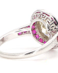 2.5 Carat Diamond Ruby, Platinum Ring