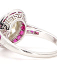 2.5 Carat Diamond Ruby, Platinum Ring