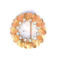 1.00 Carat Gold and Diamond Circular Pin 14K Gold