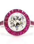 2.5 Carat Diamond Ruby, Platinum Ring