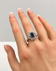 Blue Sapphire and Diamond Ring
