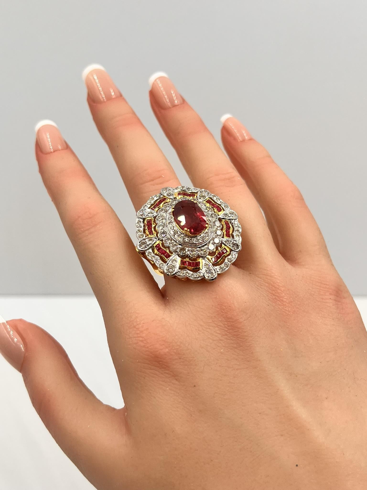 Ruby and Diamond 18K Gold Ring