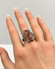 Ruby and Diamond Victorian Ring