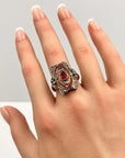 Ruby and Diamond Victorian Ring