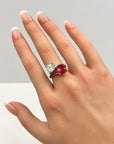 Pink Sapphire Ruby Diamond Ring