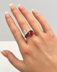 Pink Sapphire Ruby Diamond Ring