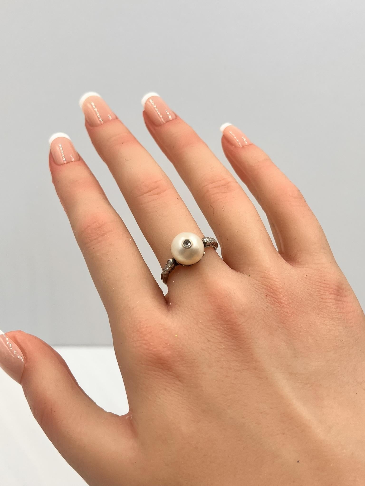 Pearl Platinum Ring