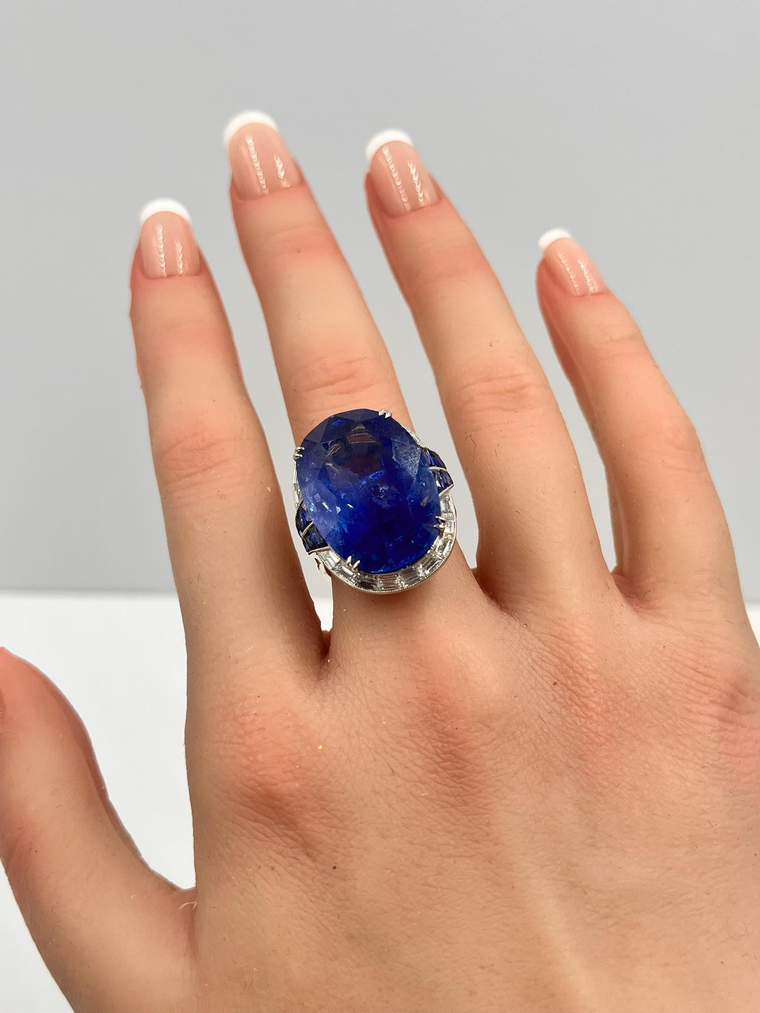 Blue Sapphire Diamond Ring