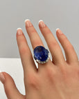 Blue Sapphire Diamond Ring