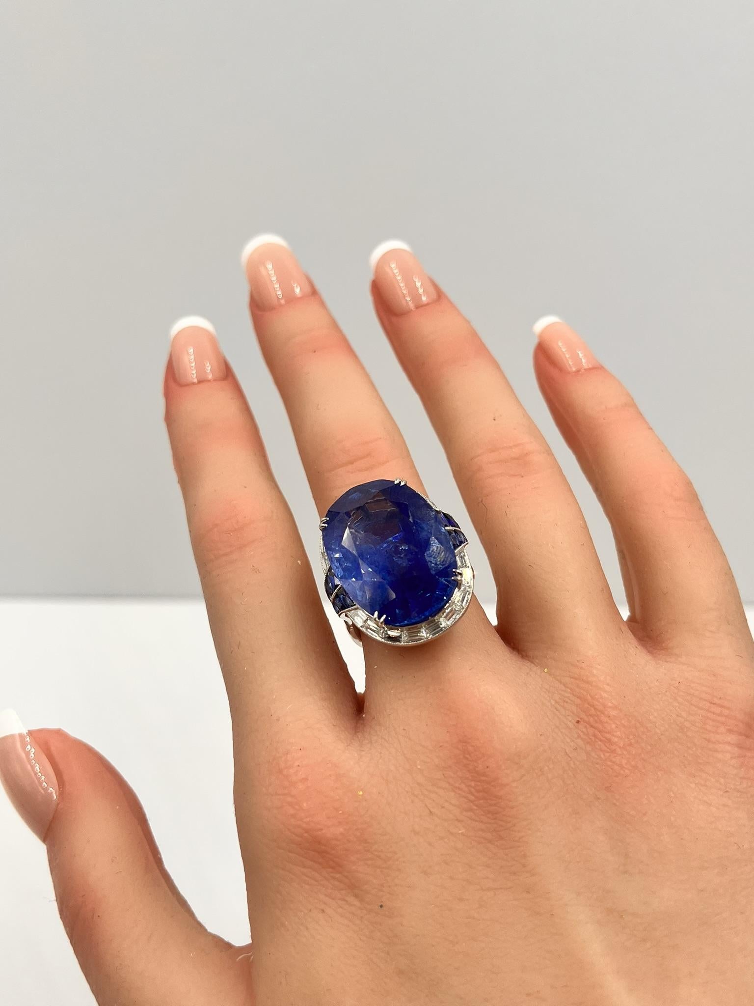 Blue Sapphire Diamond Ring