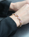 Natural Unheated Pink Sapphire and Diamond Bracelet