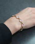 Natural Unheated Pink Sapphire and Diamond Bracelet