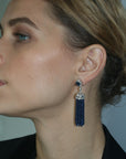 18k White Gold Earrings with 23ct Blue Sapphires & Diamonds