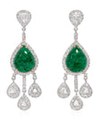 Emerald Earrings with Diamonds