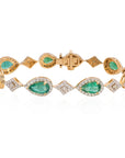 Natural Emerald and Diamond Bracelet