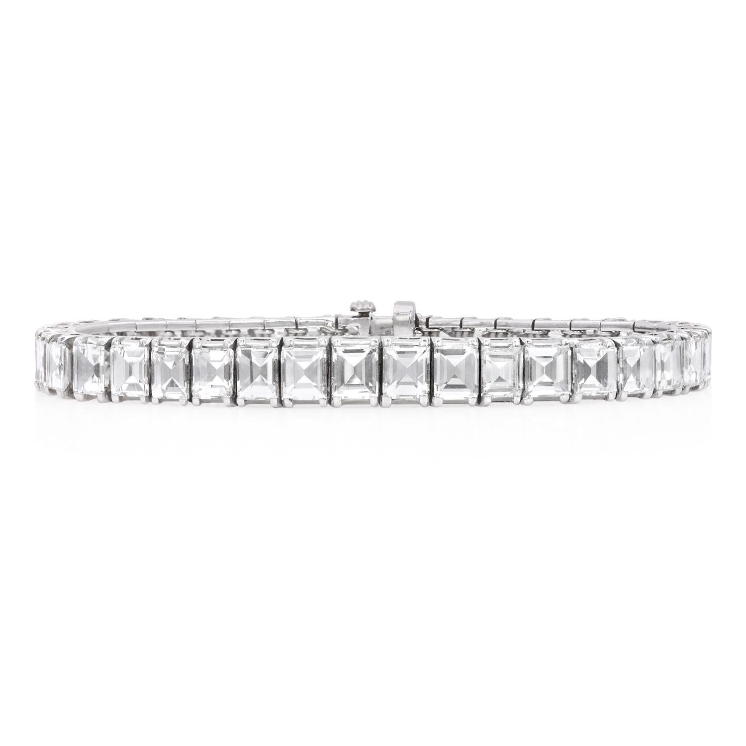 21.65 Carat Diamond and Platinum Bracelet