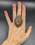 Antique Oval Yellow Sapphire Ring