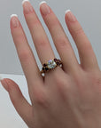 1.70 Carat Old Euro Diamond and Ruby 18K Gold Ring 7.60 Gram