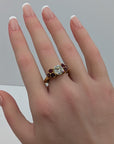 1.70 Carat Old Euro Diamond and Ruby 18K Gold Ring 7.60 Gram