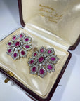Victorian Natural Burmese Rubies and Diamond Earrings