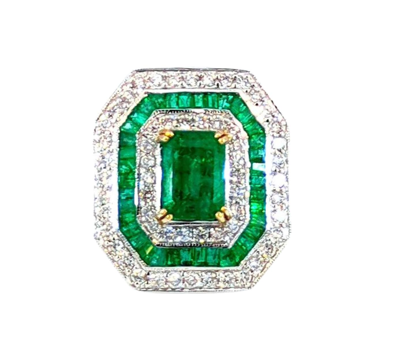 Emerald and Diamond Ring
