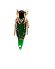 Green Insect/Bug Inspired Diamond and Emerald Pin