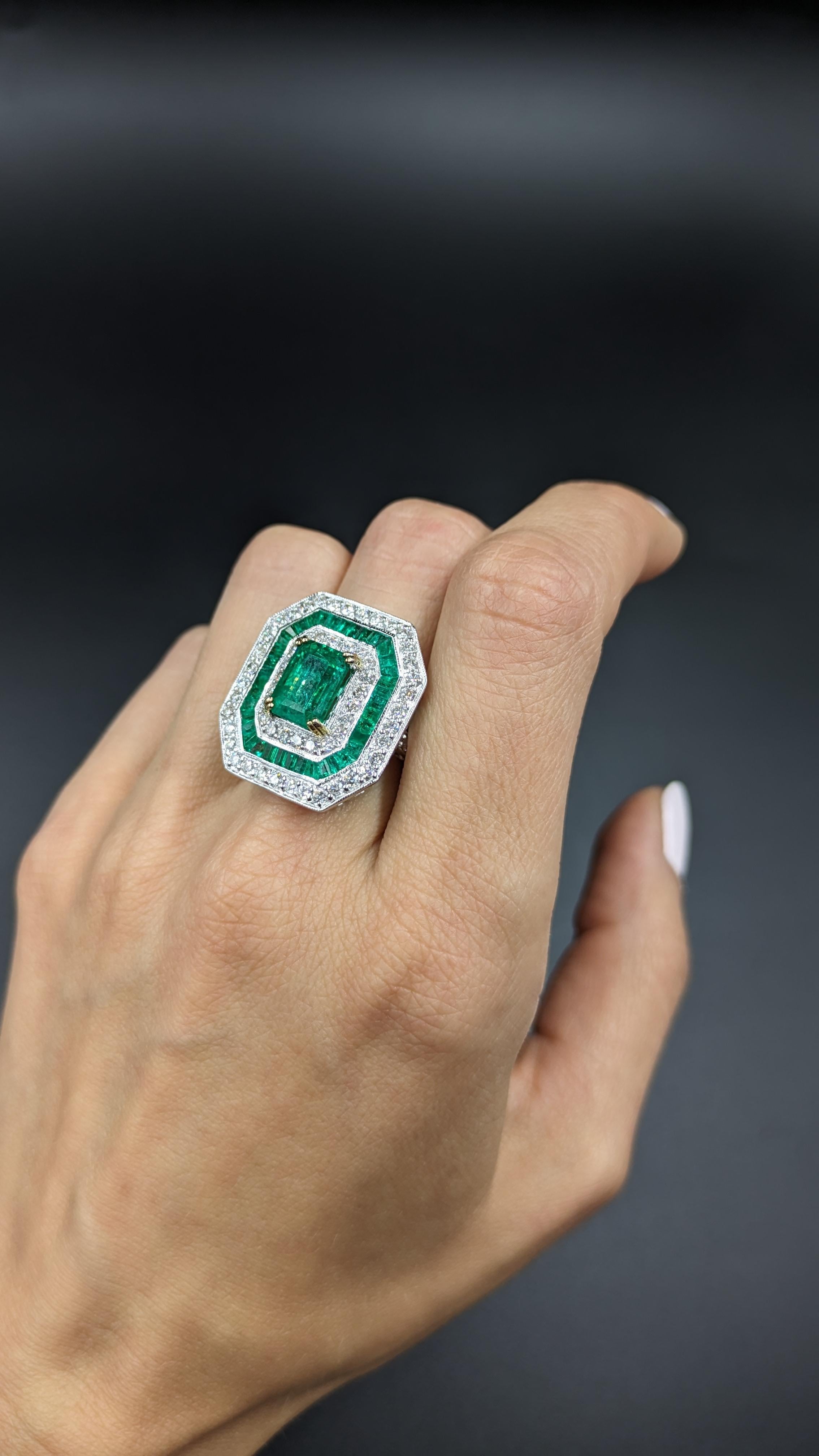 Emerald and Diamond Ring