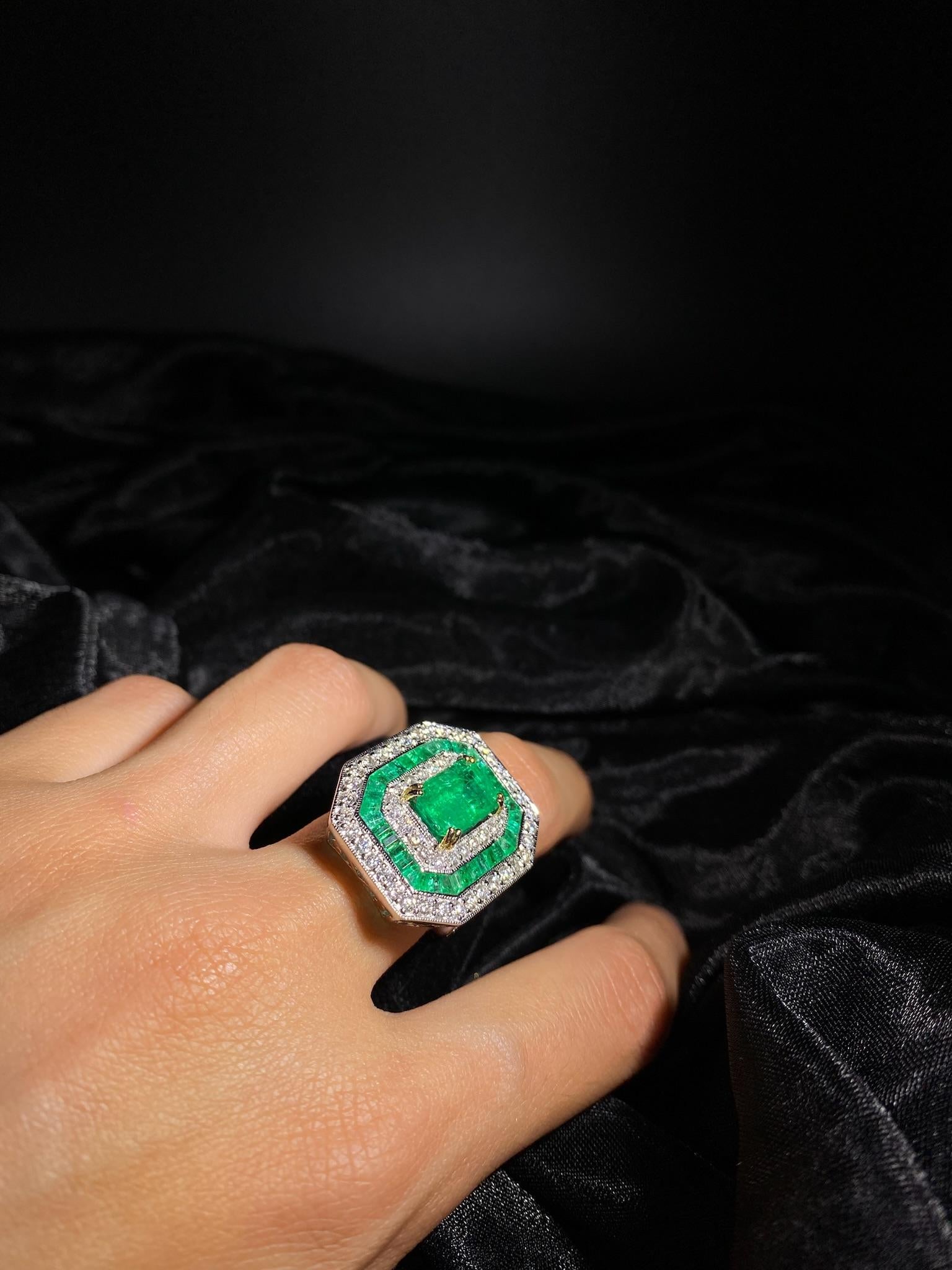 Emerald and Diamond Ring