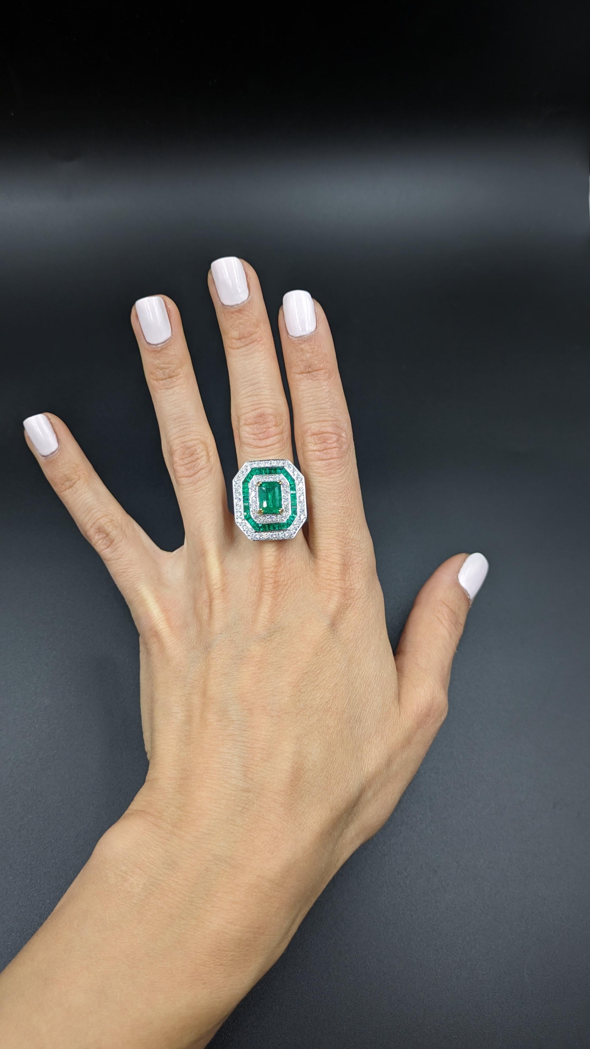 Emerald and Diamond Ring