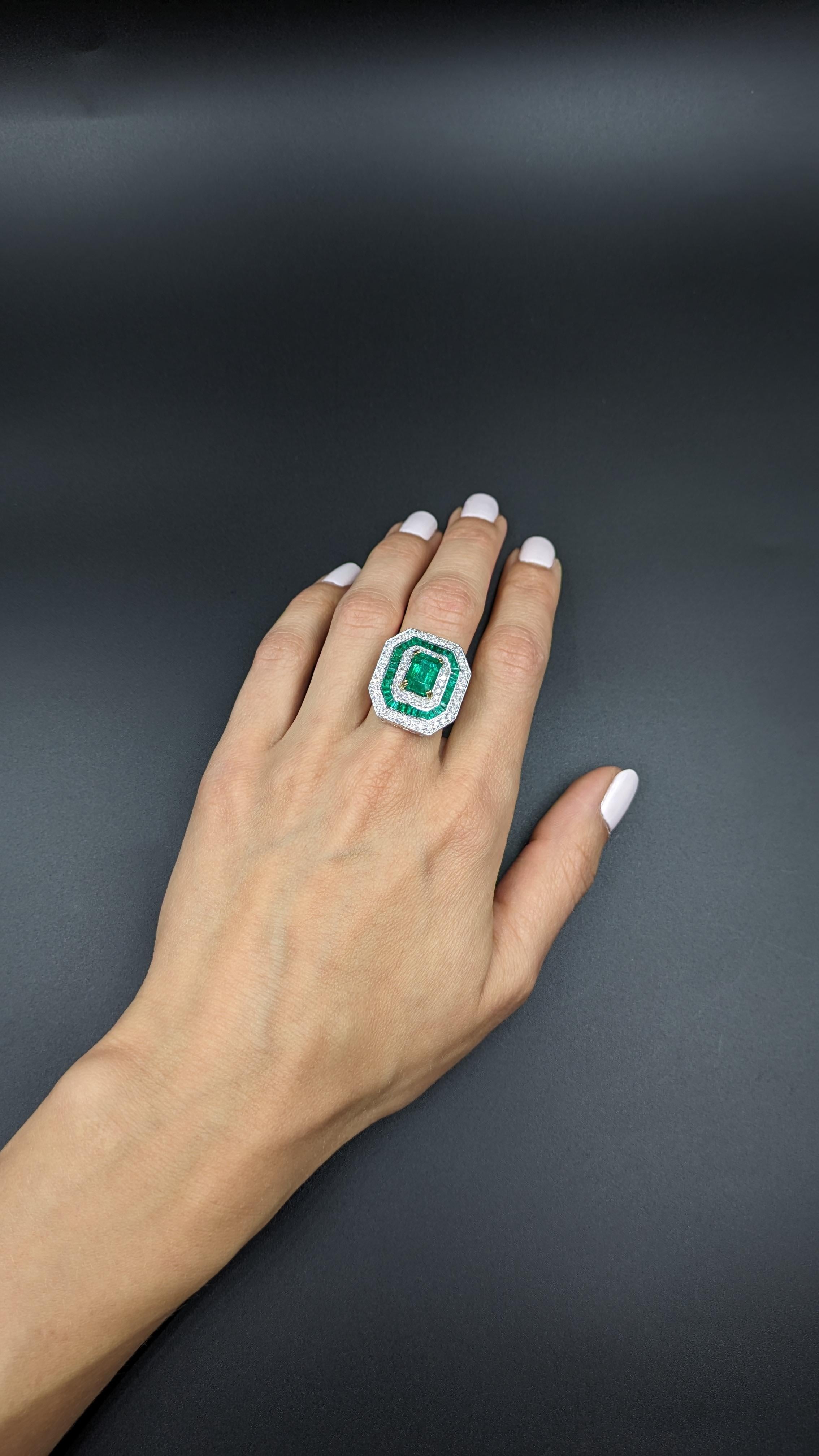 Emerald and Diamond Ring