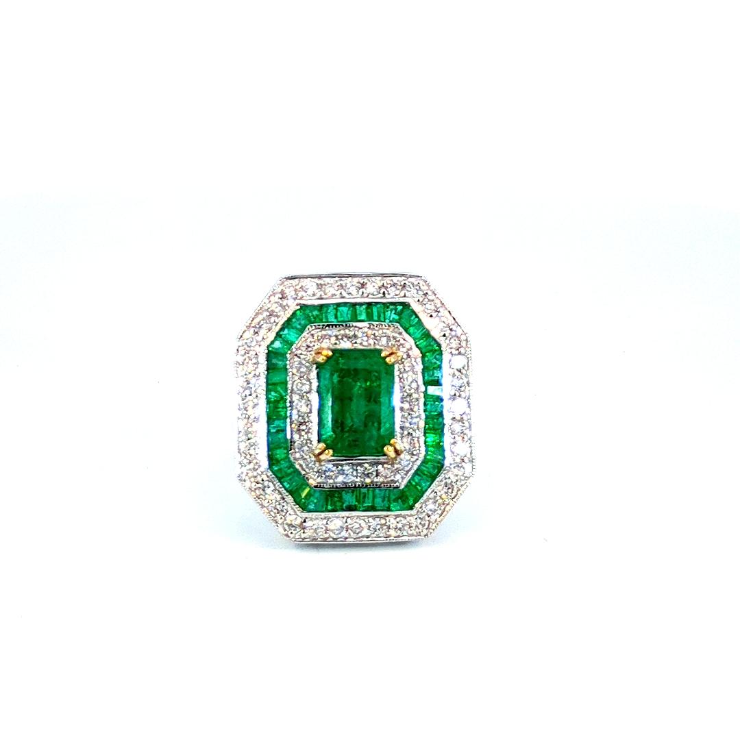 Emerald and Diamond Ring
