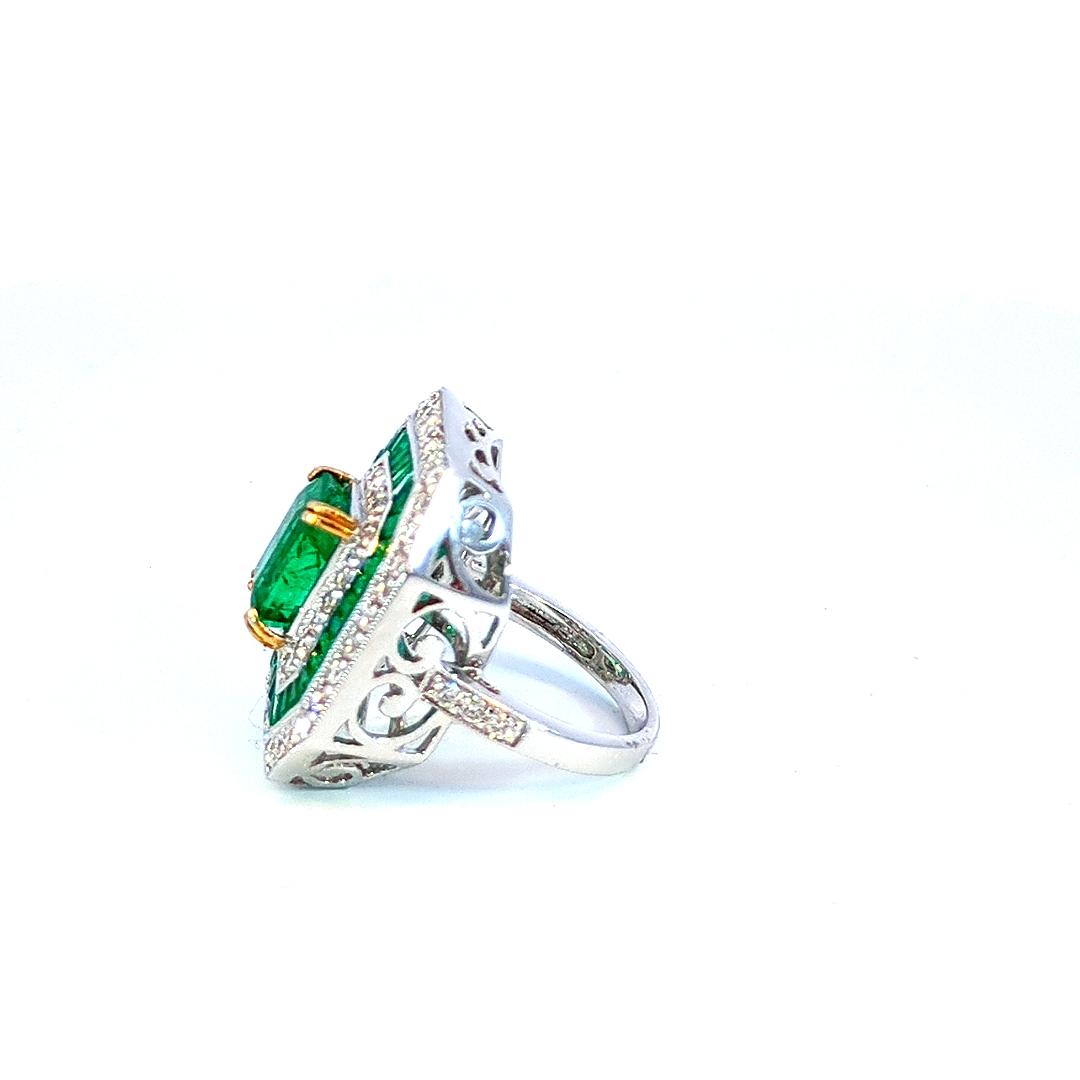 Emerald and Diamond Ring