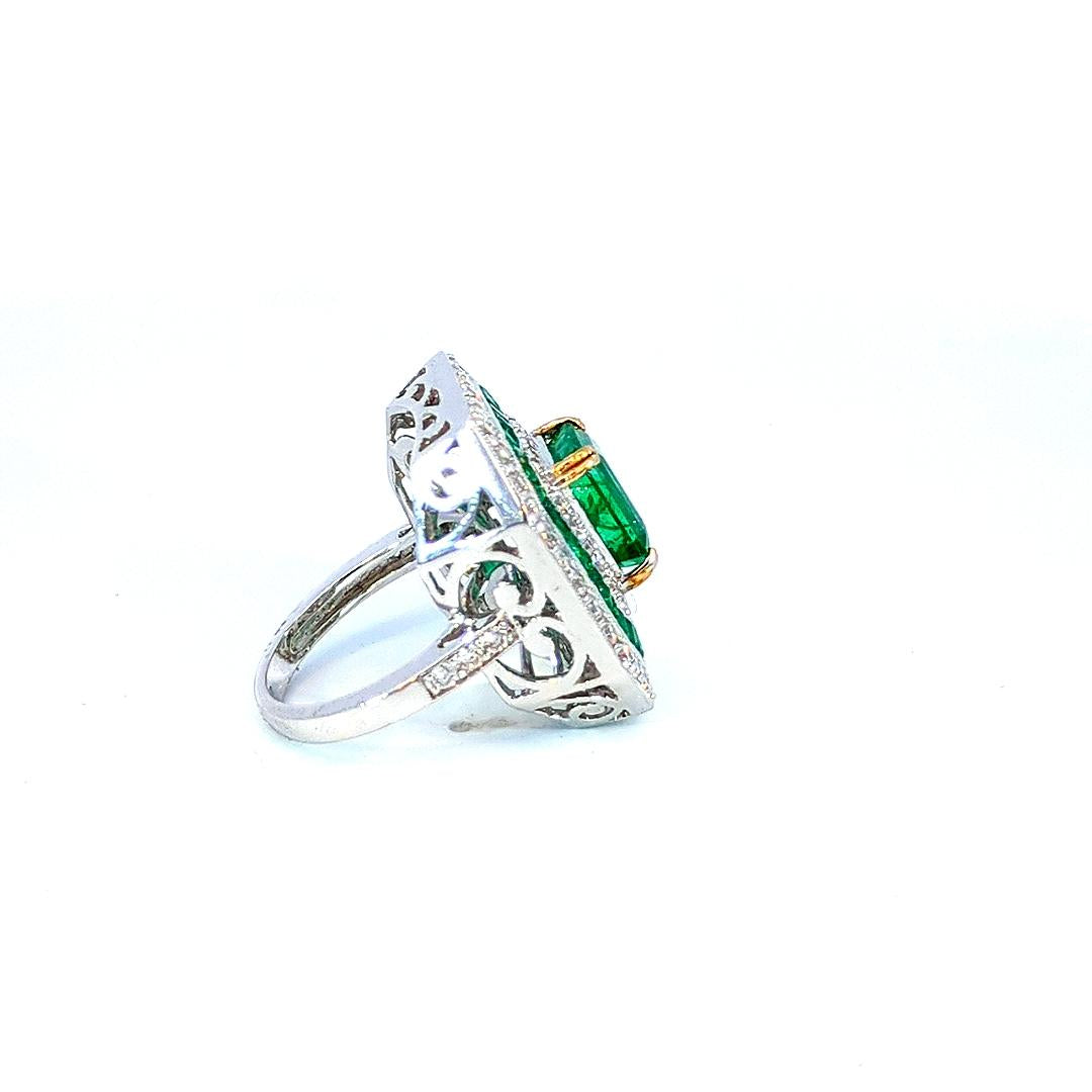 Emerald and Diamond Ring
